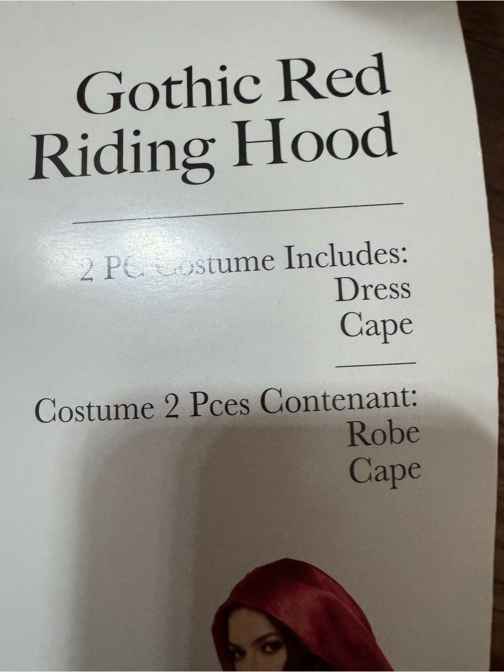 Halloween Leg Avenue Red & Black Gothic Riding Hood Costume 39.T - Picture 4 of 5